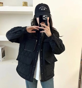 Black Utility Shirt Jacket with Chest Pockets view 9