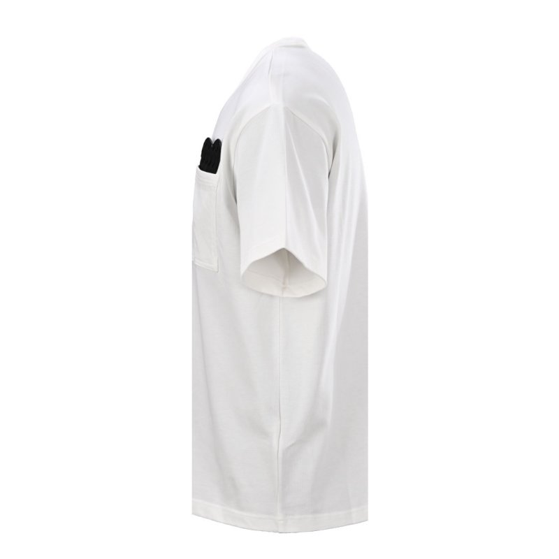 Cream Oversized T-Shirt with Black Pocket Detail view