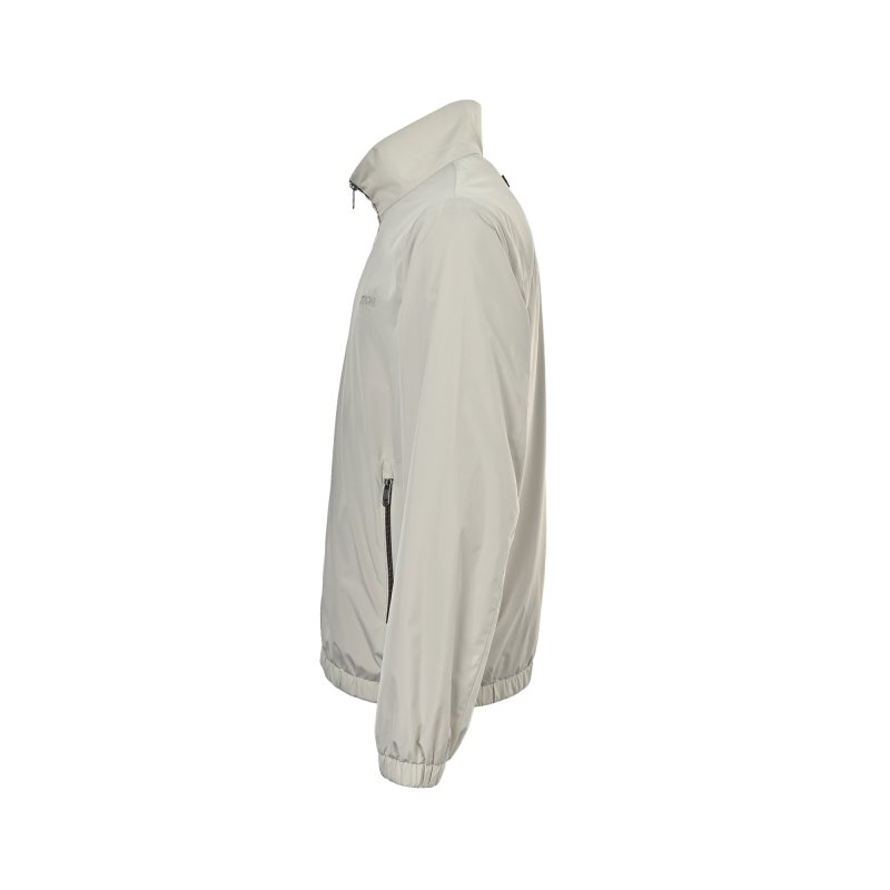 Zegna Cream Collared Zip Jacket view