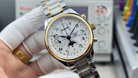 Longines Master Moonphase 42mm Two-Tone Chronograph Watch
