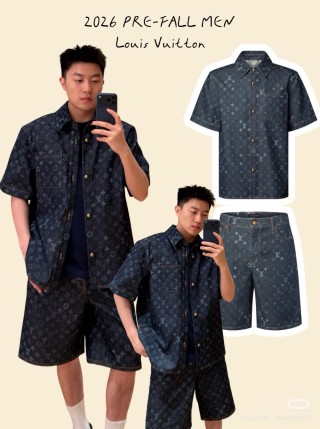 Louis Vuitton Monogram Denim Shorts Dark Indigo view 4