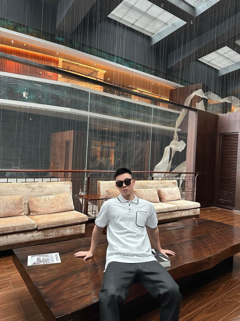 Burberry White Polo Shirt with Chest Pocket view
