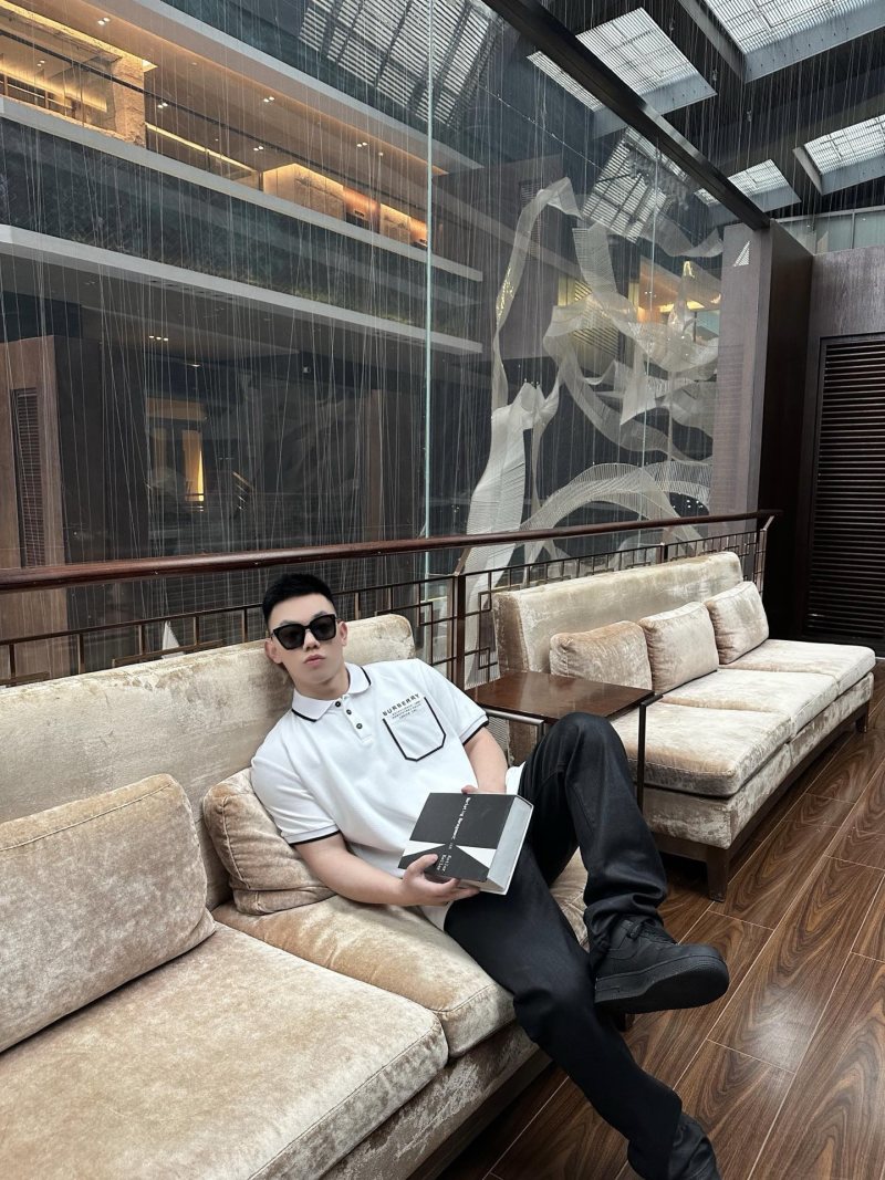 Burberry White Polo Shirt with Chest Pocket view