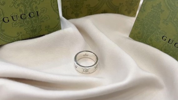 Gucci Ghost Double G Silver Ring