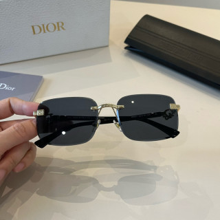 Dior Rimless Black Gold Sunglasses view 5
