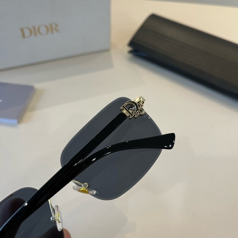 Dior Rimless Black Gold Sunglasses view