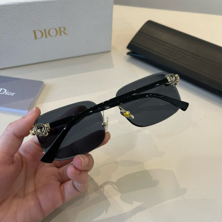 Dior Rimless Black Gold Sunglasses view 8