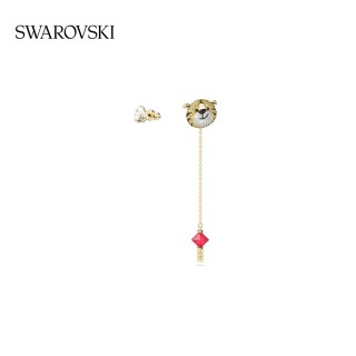 Swarovski Tiger Zodiac Crystal Drop Earrings Gold view 9