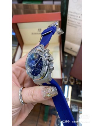 Audemars Piguet Royal Oak Chronograph Diamond Blue Dial 37mm view 4
