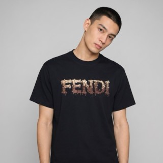 Fendi Gold Logo Black T-Shirt view 4