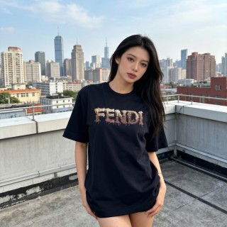 Fendi Gold Logo Black T-Shirt view 8