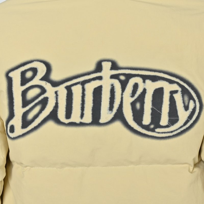 Burberry Checked Puffer Down Jacket - Cream & Black view