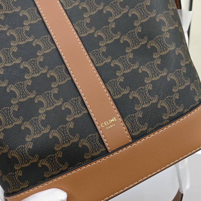 Celine Triomphe Bucket Bag Brown view