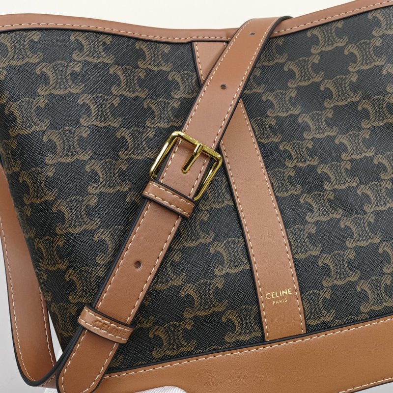 Celine Triomphe Bucket Bag Brown view