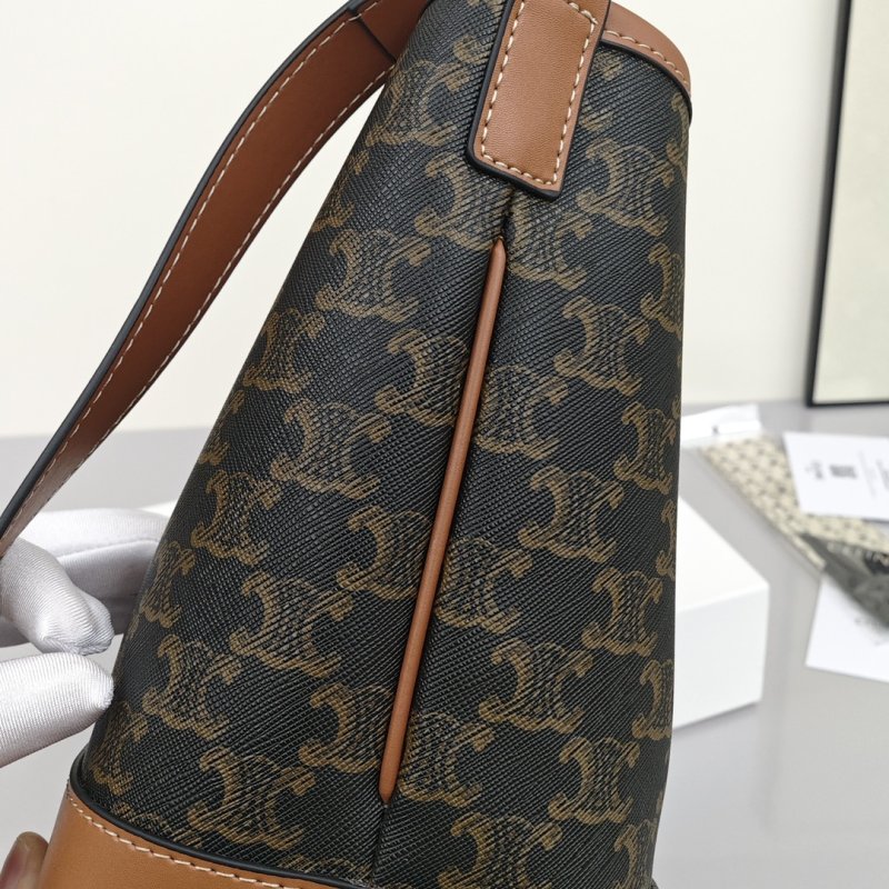 Celine Triomphe Bucket Bag Brown view