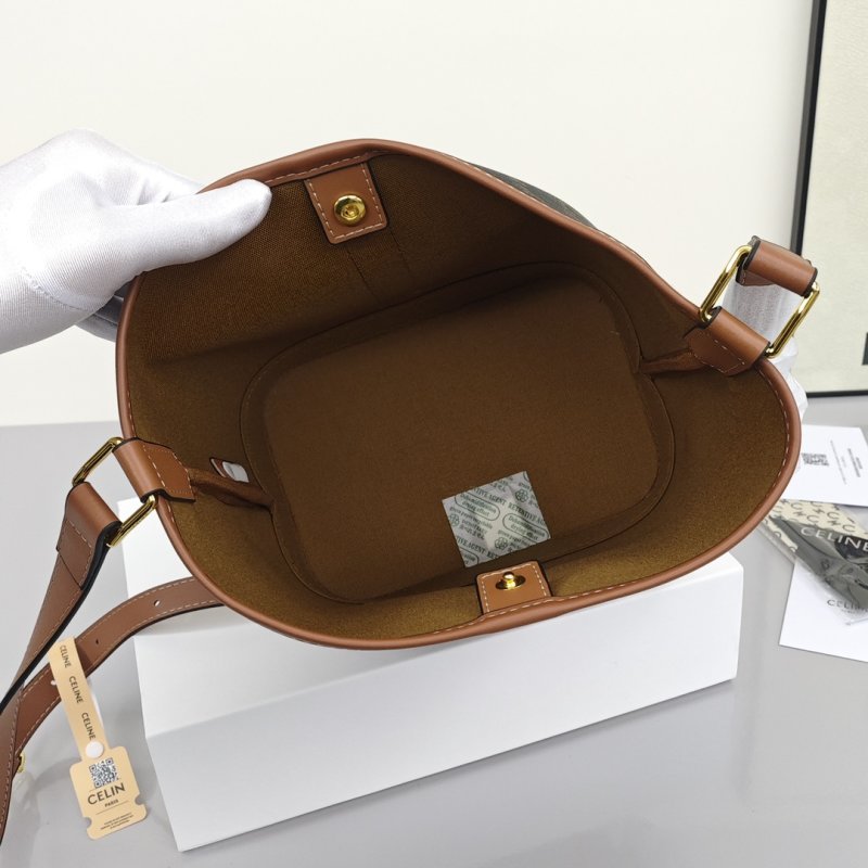 Celine Triomphe Bucket Bag Brown view