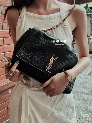YSL Kate Black Leather Chain Shoulder Bag view 2