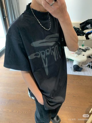 Black Oversized Graphic Short Sleeve T-Shirt view 9