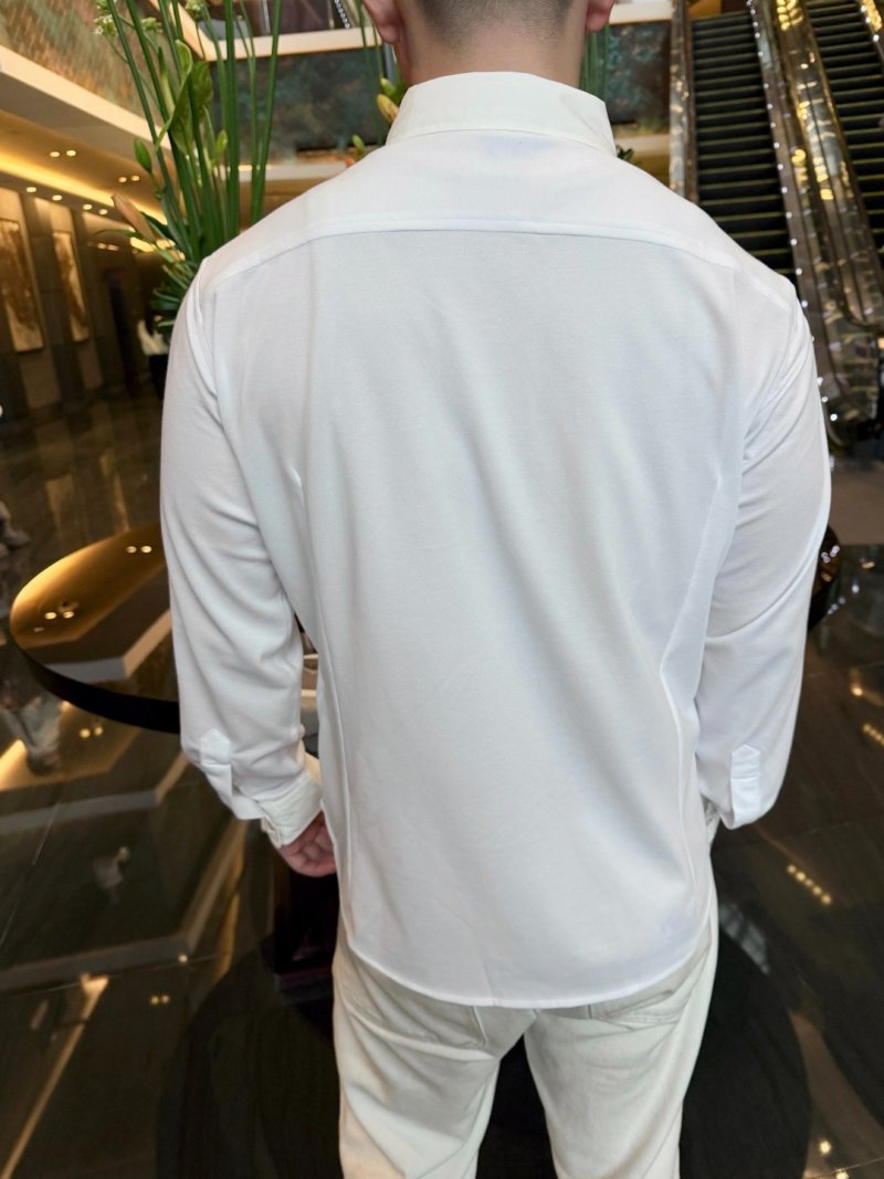 Loro Piana White Button-Down Oxford Shirt view