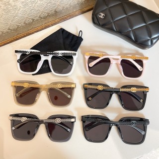 Chanel Model 5558 Square Sunglasses - Black view 8