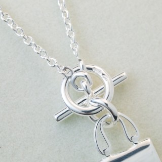 Hermes Constance Bag Charm Toggle Necklace Silver view 9