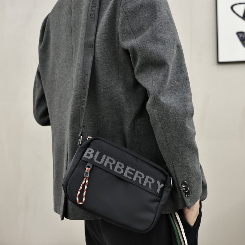 Burberry Logo Black Nylon Shoulder Bag