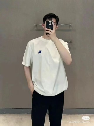 Burberry White T-Shirt with Blue EKD Logo view 6