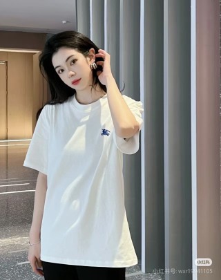 Burberry White T-Shirt with Blue EKD Logo view 7