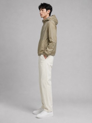 Prada Nylon Hooded Windbreaker Jacket Beige view 5