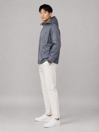 Prada Nylon Hooded Windbreaker Jacket Beige view 10