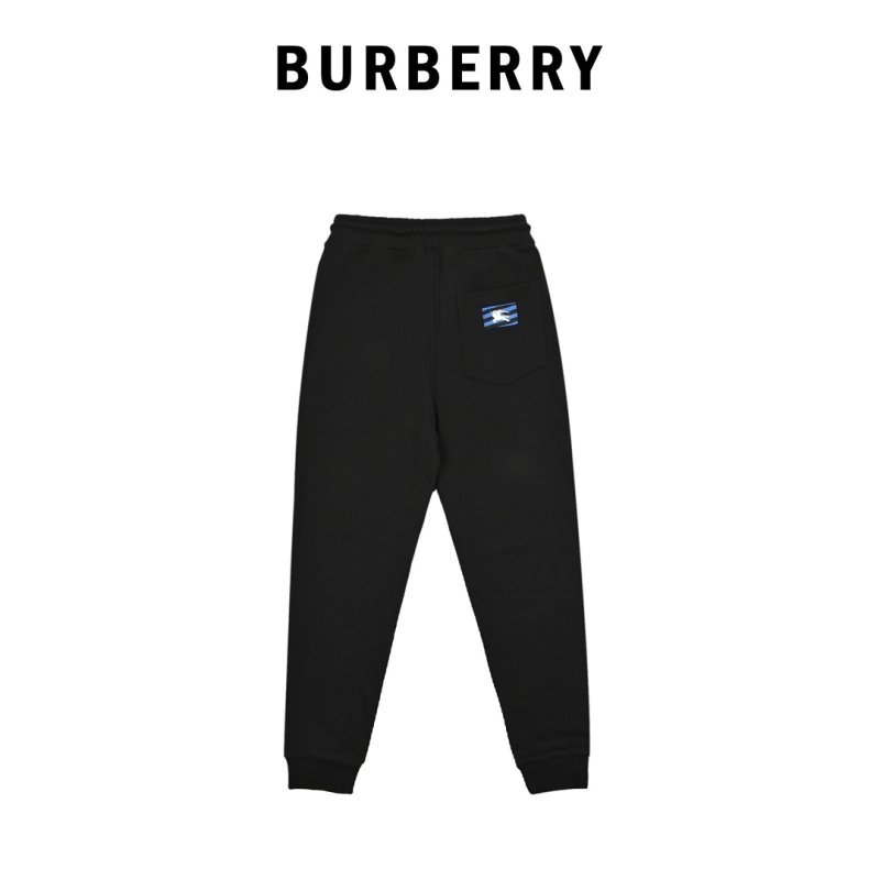 Burberry Black Jogger Pants with EKD Emblem view