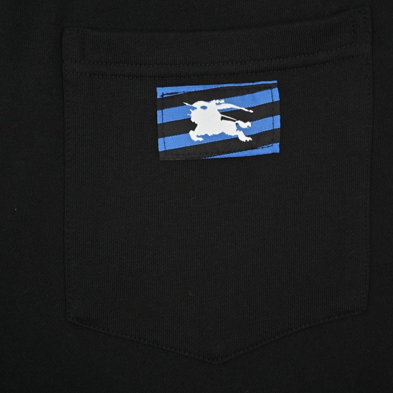 Burberry Black Jogger Pants with EKD Emblem view