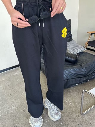 Burberry Black Monogram Logo Jogger Pants view 2