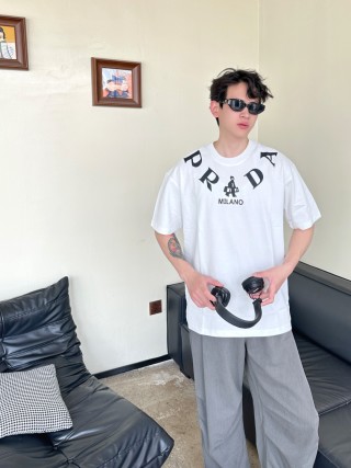 Prada Milano White Graphic T-Shirt view 3