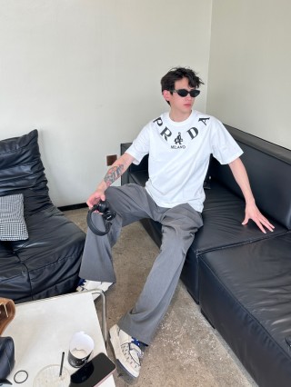 Prada Milano White Graphic T-Shirt view 6