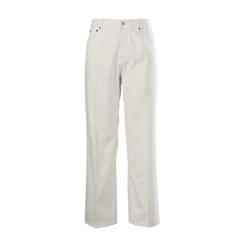 Premium Cream White Straight-Fit Denim Jeans view