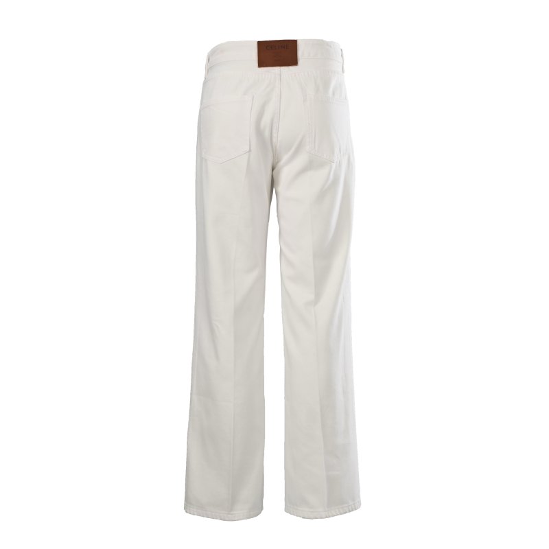 Premium Cream White Straight-Fit Denim Jeans view