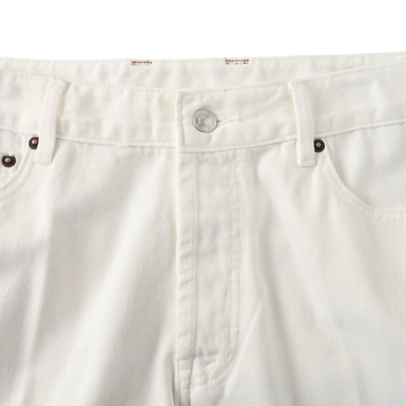 Premium Cream White Straight-Fit Denim Jeans view
