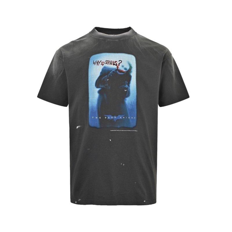 Vintage Graphic Black T-Shirt with Blue Print view