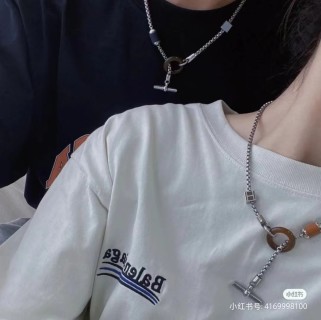 Hermès Meli Melo Buffalo Horn Silver-Tone Chain Necklace view 5