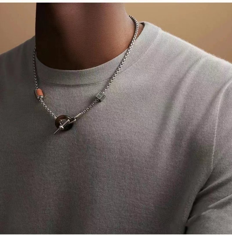 Hermès Meli Melo Buffalo Horn Silver-Tone Chain Necklace view