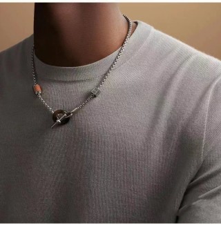 Hermès Meli Melo Buffalo Horn Silver-Tone Chain Necklace view 8