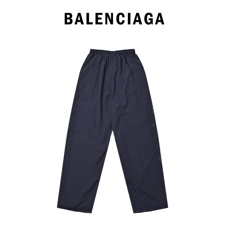 Balenciaga Navy Distressed Track Pants view