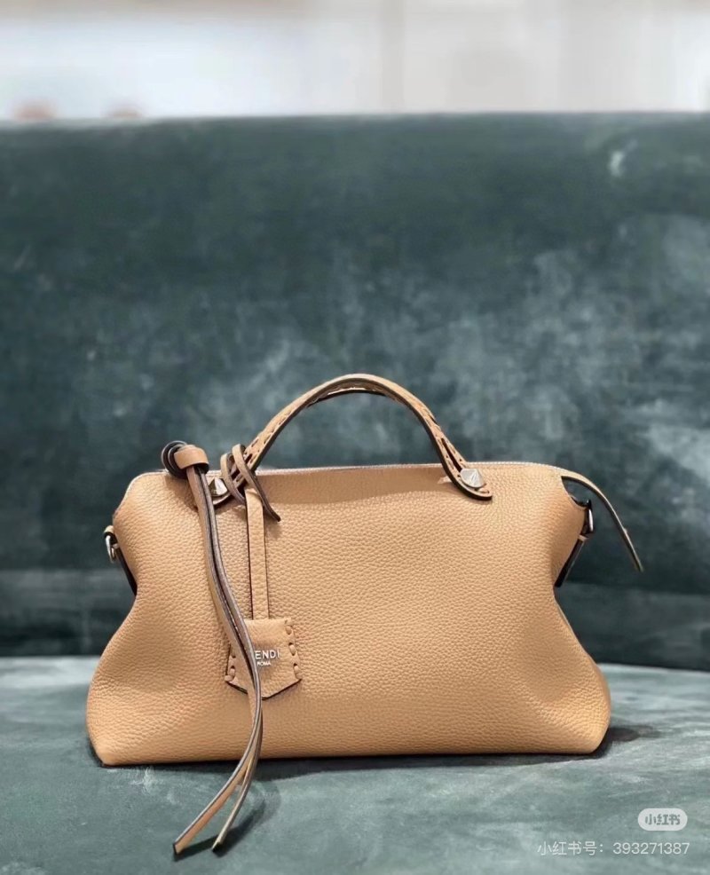 Fendi Peekaboo Beige Leather Tote Bag