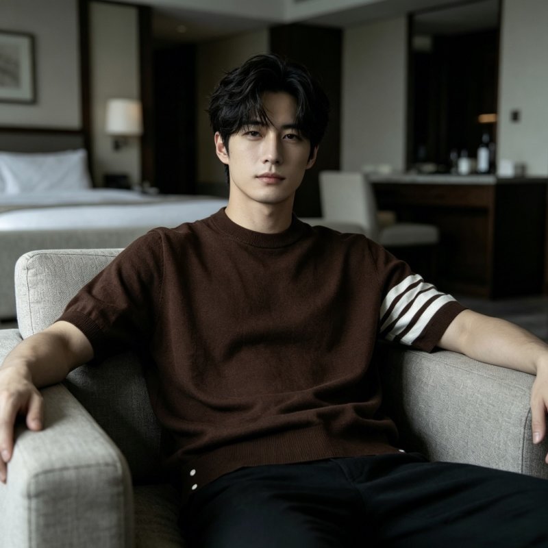 Brown Stripe Short-Sleeve T-Shirt view