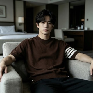Brown Stripe Short-Sleeve T-Shirt view 2
