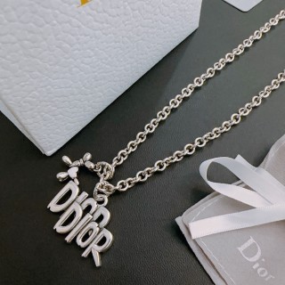 Dior Silver-Tone Logo Charm Necklace view 3