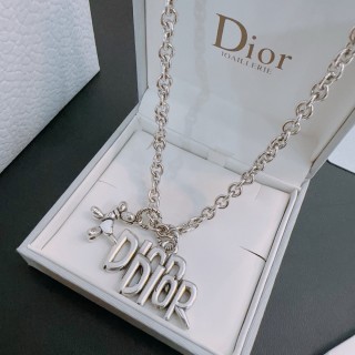 Dior Silver-Tone Logo Charm Necklace view 5