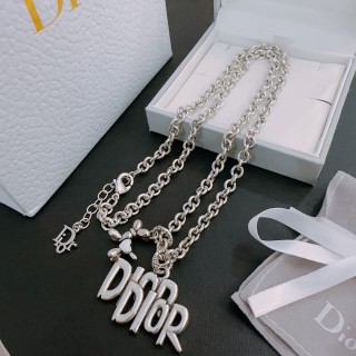Dior Silver-Tone Logo Charm Necklace view 6