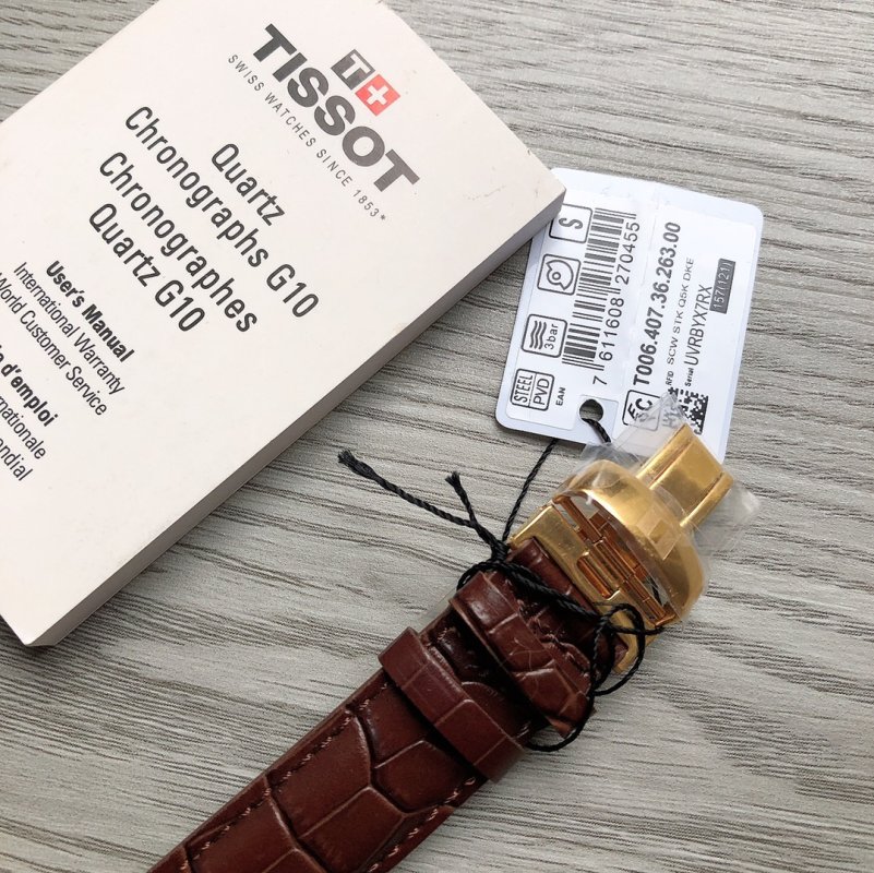 Tissot PRX Powermatic 80 Gold Cream Dial Leather Watch view